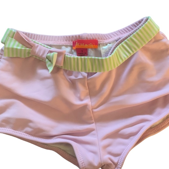 KATE MACK VINTAGE Pink & Green Bikini Boy Short Set - GIRL Size 7 - Picture 5 of 8